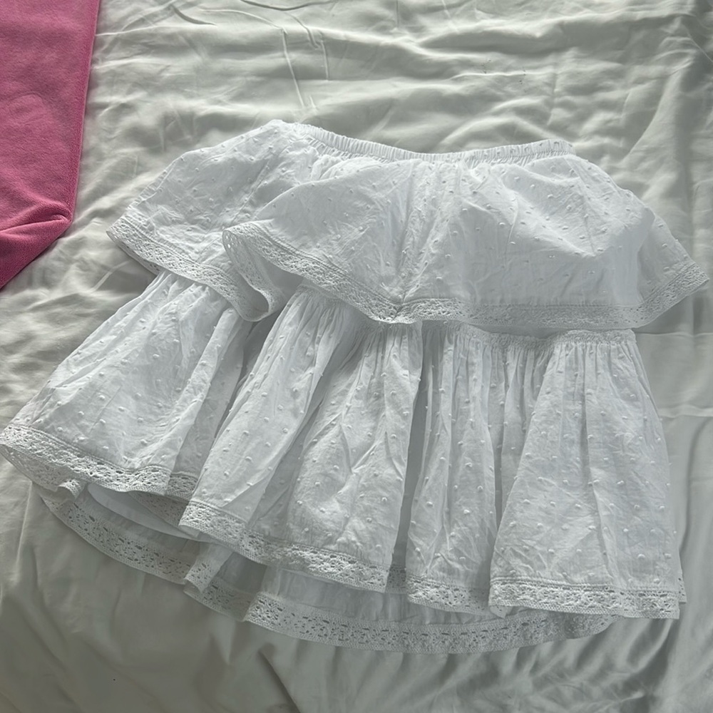 White mini skirt